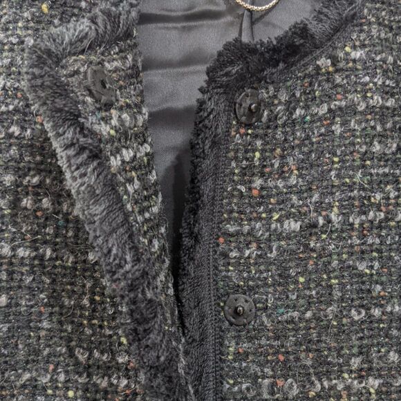 Vanessa Bruno LATVIA Women's Charcoal Grey Tweed Jacket Size 38 - Picture 8 of 12